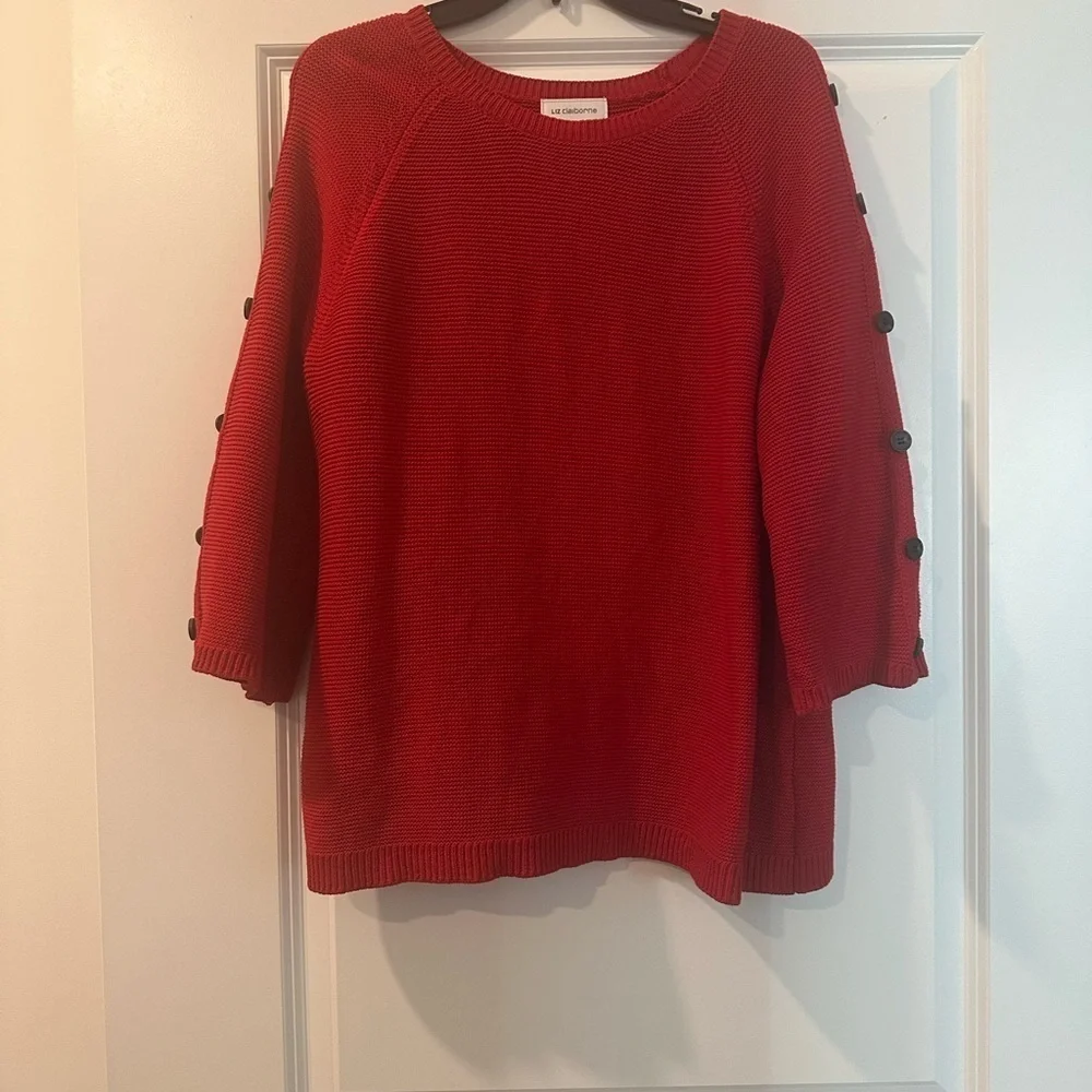 Liz Claiborne Red Crew Neck Sweater